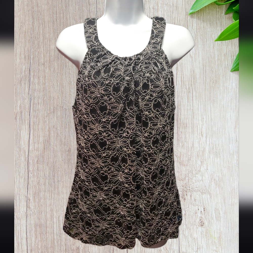 CATO FLORAL EMBROIDERY SLEEVELESS BLOUSE TOP LARGE
